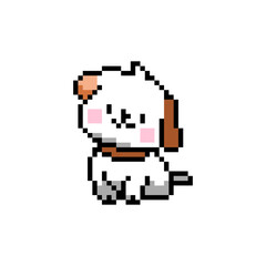 Fototapeta premium Vector Illustration of Cute Dog Character with Pixel Art Design