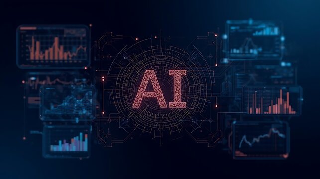 A futuristic depiction of ai with digital elements