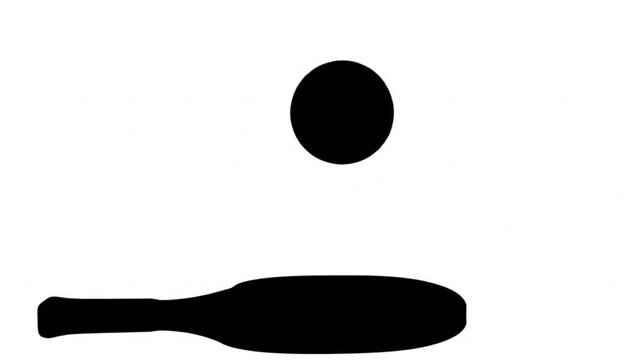 silhouette of a paddle lightly bouncing a ball up and down in place video