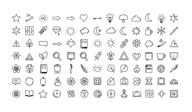 SEO Title:
Minimal Outline Doodle Elements Bundle Hand Drawn Line Art Vector Set