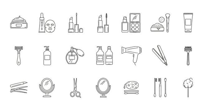 Collection of beauty and hair tools.