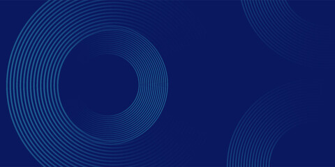 Abstract blue digital dynamic circle line on dark background. Geometric stripe line art design. Modern shiny blue lines. Futuristic technology concept. © ach