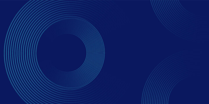 Abstract blue digital dynamic circle line on dark background. Geometric stripe line art design. Modern shiny blue lines. Futuristic technology concept.