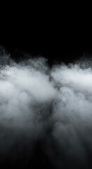 Fototapeta premium Abstract field of soft white vapor and haze floating across a dark backdrop, ideal for technology, product display, or atmospheric design elements, energy, fluid, display