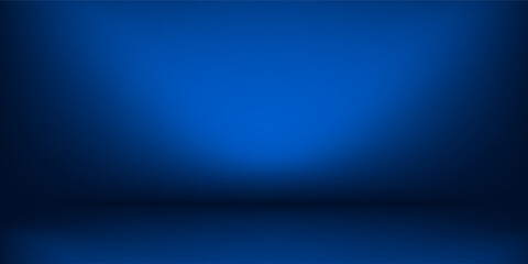 Fototapeta premium smooth gradient dark blue light studio room with copy space for you design background