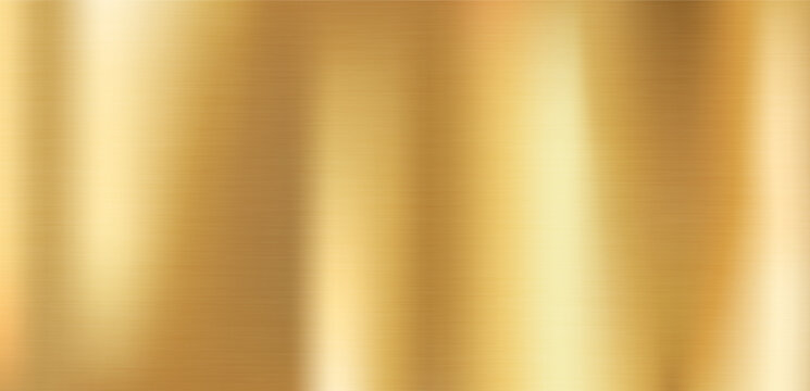 Smooth Brushed Golden Metallic Surface with Vertical Gradient and Polished Reflective Finish