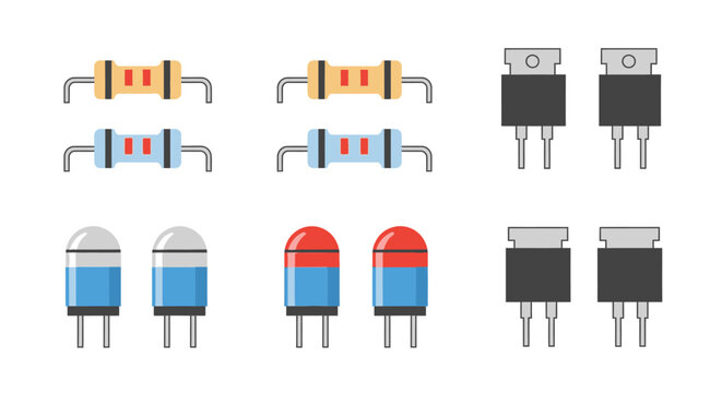 Resistors Electronic Components Various Types.