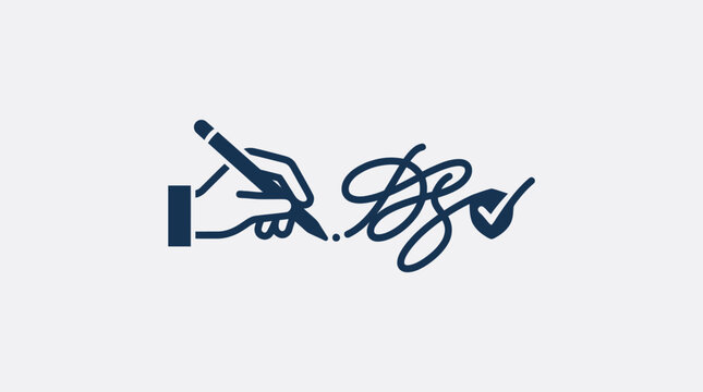 Icon of a Hand Signing a Document
