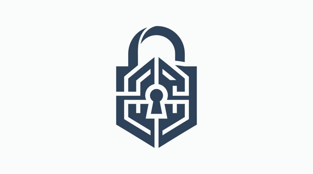 Abstract Geometric Lock Logo