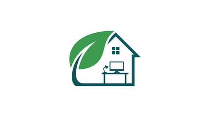 Fototapeta premium Eco-Friendly Home Office Logo Design