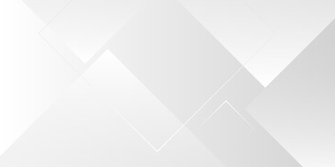 Fototapeta premium Clean white abstract background with geometric layered shapes.