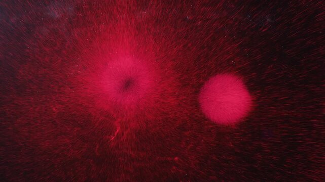 Concept animation of multiple neutrino bursts, consecutive pulses of neutrinos in space
