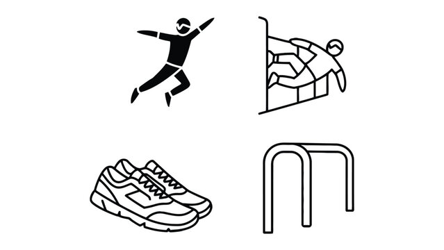 Parkour-Themed Vector Illustrations: Dynamic vector graphics capture the energy and athleticism of parkour, showcasing action-oriented silhouettes, athletic footwear.