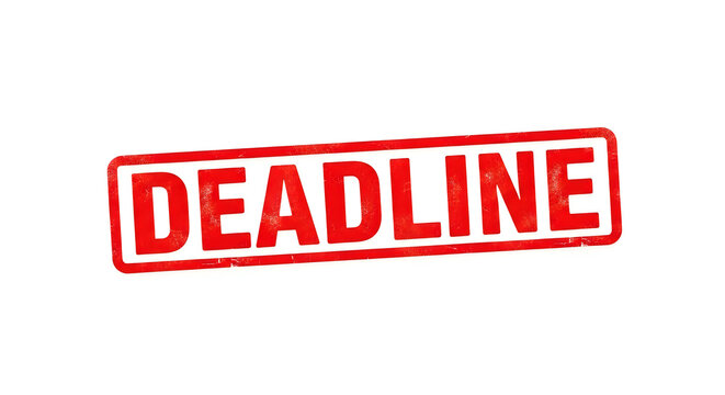 A bold red deadline stamp emphasizing urgency and importance of meeting time limits