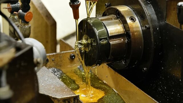 Precision metal machining process with industrial cooling lubricant