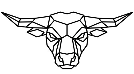 Obraz premium Minimalist Geometric Taurus Zodiac Constellation | Modern Astrology Star Sign Polygon Line Art Isolated Transparent PNG