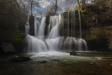 Fototapeta premium Peñaladors waterfall in Burgos, Castilla y Leon, Spain