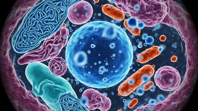 Detailed Illustration of a Biological Cell Structure.