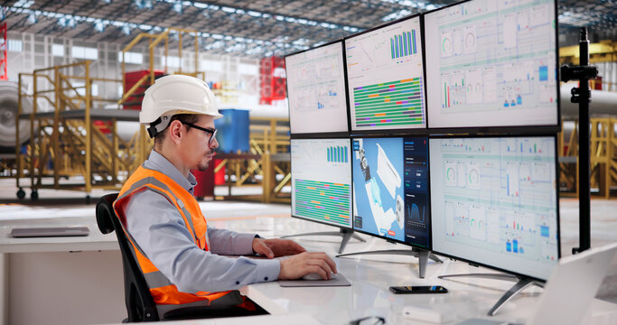 Engineer Creating Intricate 3D Mechanical Model On Computer