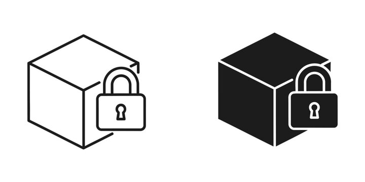 Comparison of locked boxes with different visual styles and color schemes