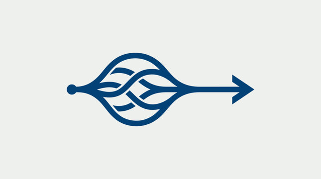 Abstract Logo Featuring Braided Design and Arrow
