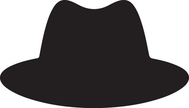 Black fedora hat silhouette fashion