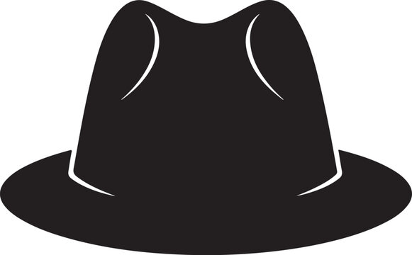 Black fedora hat with white highlights black hat fashion accessory