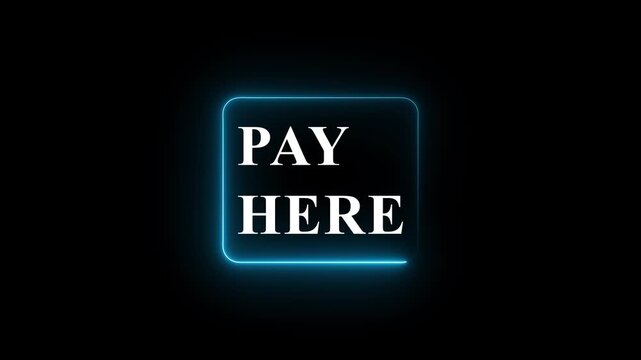 Neon payment button animation representing digital transactions, online checkout, and modern fintech user interfaces on a dark background.