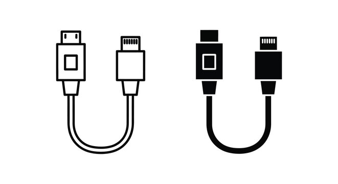 Four different connector types displayed in a simple black and white silhouette