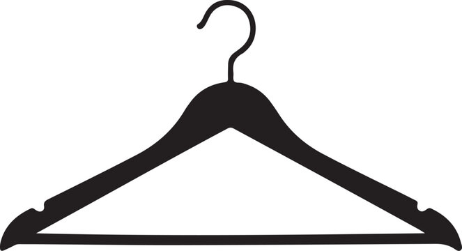 Black plastic coat hanger with hook clothing hanger