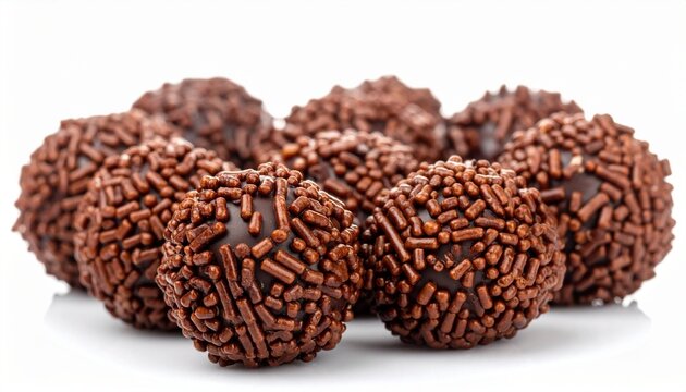 Chocolate Vermicelli. Closeup of chocolate vermicelli sprinkles, a familiar dessert topping in Brazilian-style sweets.