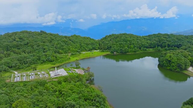 Mengsuo Longtan Ximeng Pu'er Yunnan Scenic Lake and Forest 4K Aerial