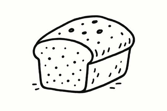 Sliced loaf of bread on counter for bakery label and food packaging design flat vector illustration