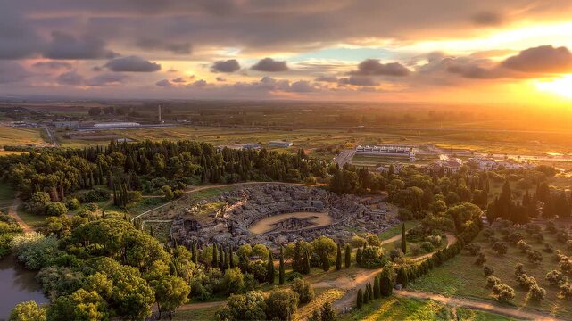 Timelapse del anfiteatro de la ciudad romana de It&aacute;lica, Andaluc&iacute;a