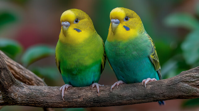 two parrots on a branch