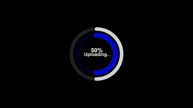 A digital progress bar with 25 percent uploading on a Overlay Transparent  background