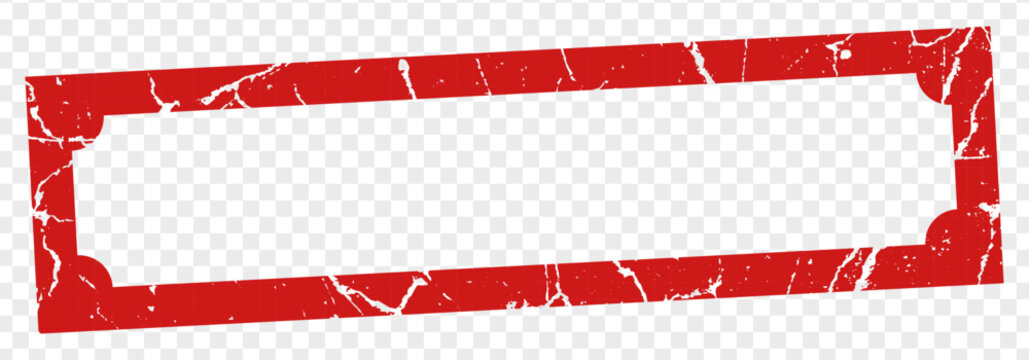 Blank red grunge rectangle rubber stamp frame border vector
