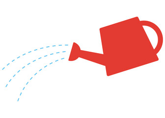 赤いじょうろのイラスト © Mina3