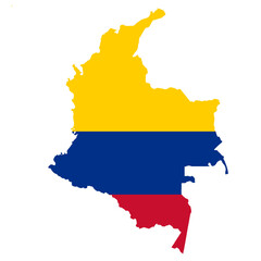 Obraz premium Colorful Map of Colombia with National Flag Colors for Travel and Geography Concepts wordcup football