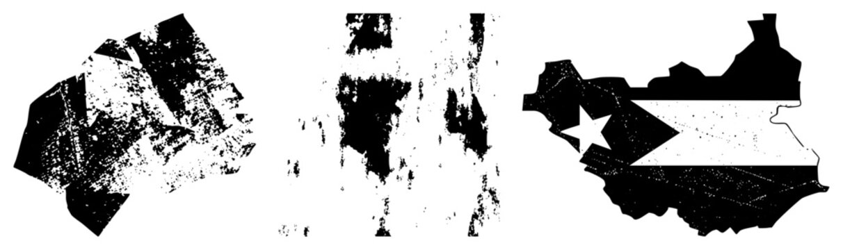 Cuba country vector graphic featuring flag elements, distressed texture, political map, geographic shape, black and white illustration, stylized nation symbol.