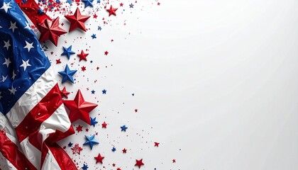 Obraz premium Patriotic Display: A vibrant composition of the flag, stars, and colors that embody patriotism, perfect for celebrating national pride.