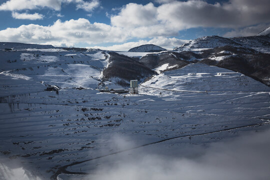 snowed coal mining in north spain