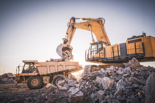 mining machinery in work process