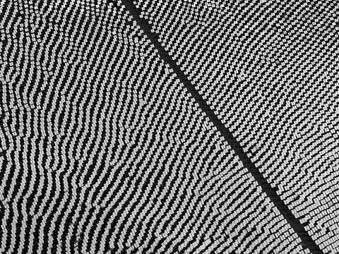 Mirrored Solar Panels Creating Abstract Patterns at Ivanpah