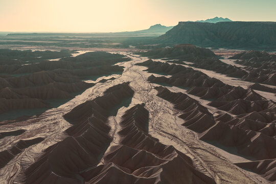 Fractal Patterns in the Eroded Hills Around Factory Butte Utah