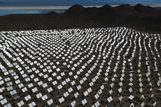 Mirrored Solar Panels Creating Abstract Patterns at Ivanpah