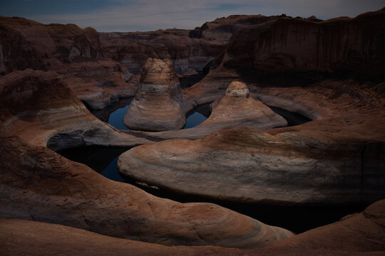 Paria River Meanders Through Reflection Canyon into Lake Powell,