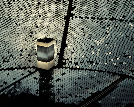 Mirrored Solar Panels Creating Abstract Patterns at Ivanpah