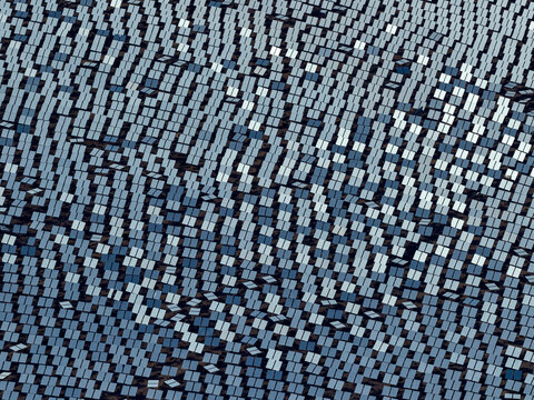 Mirrored Solar Panels Creating Abstract Patterns at Ivanpah