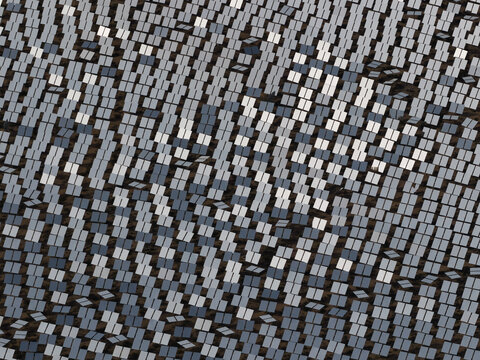 Mirrored Solar Panels Creating Abstract Patterns at Ivanpah